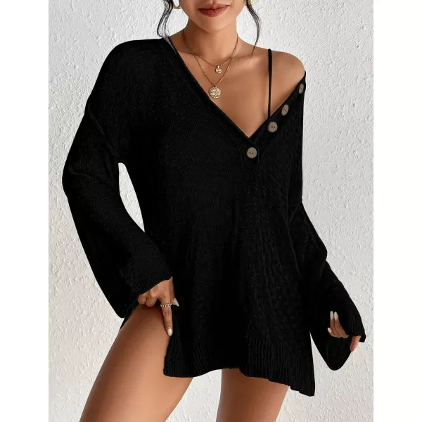 Bsubseach Swimsuit Coverup for Women Crochet Dress Button Bathing Suit Cover Up Beach Outfit
