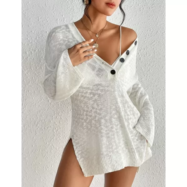Bsubseach Swimsuit Coverup for Women Crochet Dress Button Bathing Suit Cover Up Beach Outfit