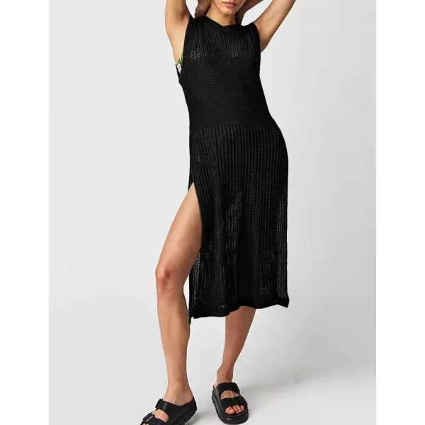 Bsubseach Swimsuit Coverup for Women Sleeveless Knitted Cover Up Crochet Dress Cover Ups for Swimwear