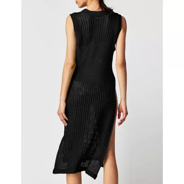 Bsubseach Swimsuit Coverup for Women Sleeveless Knitted Cover Up Crochet Dress Cover Ups for Swimwear