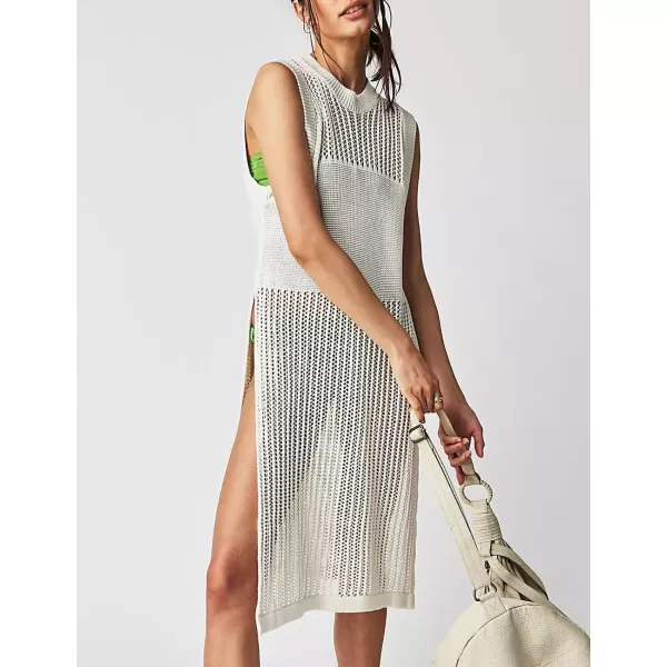 Bsubseach Swimsuit Coverup for Women Sleeveless Knitted Cover Up Crochet Dress Cover Ups for Swimwear