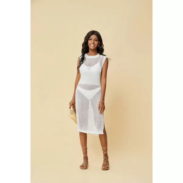 Bsubseach Swimsuit Coverup for Women Sleeveless Knitted Cover Up Crochet Dress Cover Ups for Swimwear