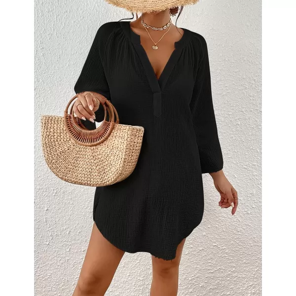 Bsubseach Swimsuit Coverup for Women V Neck Beach Swimwear Cover Up Top Beach Outfits