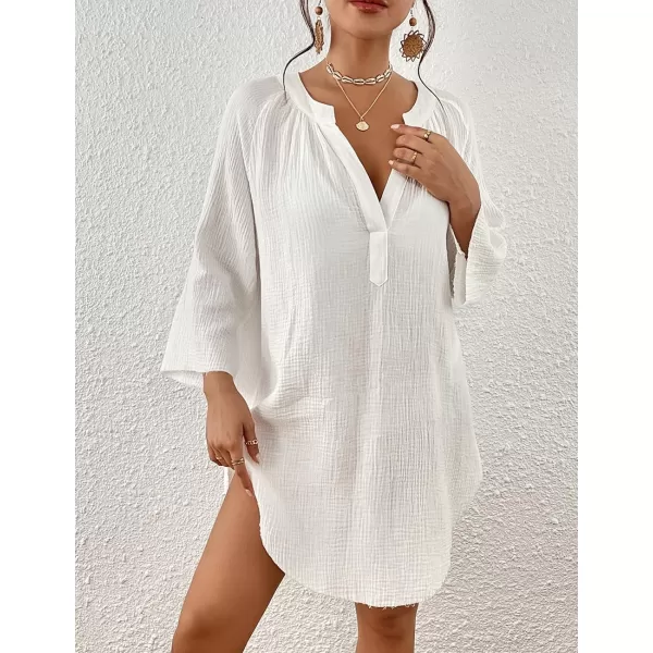 Bsubseach Swimsuit Coverup for Women V Neck Beach Swimwear Cover Up Top Beach Outfits