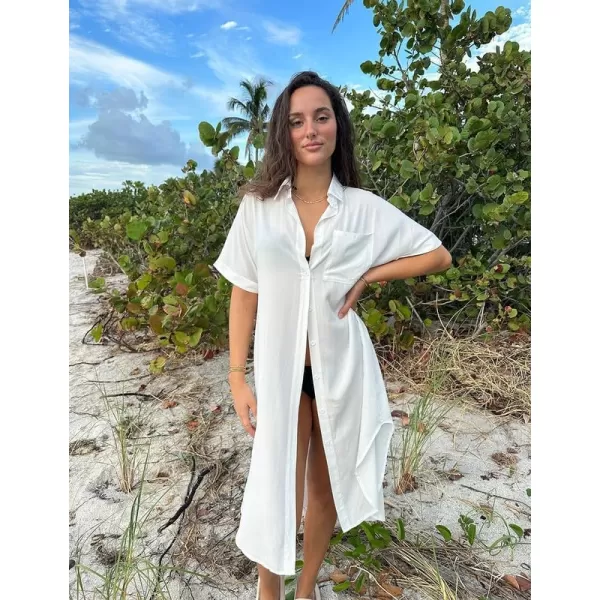 Bsubseach Women Bathing Suit Cover Up Bikini Coverup Button Down Shirt Dress