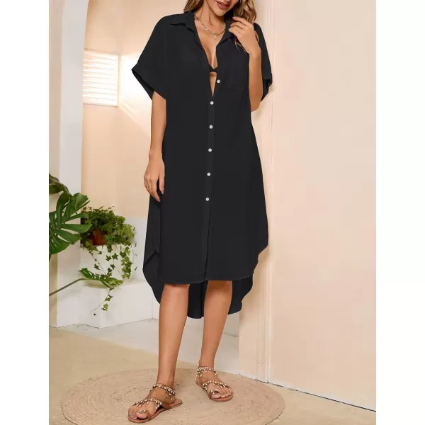Bsubseach Women Bathing Suit Cover Up Bikini Coverup Button Down Shirt Dress