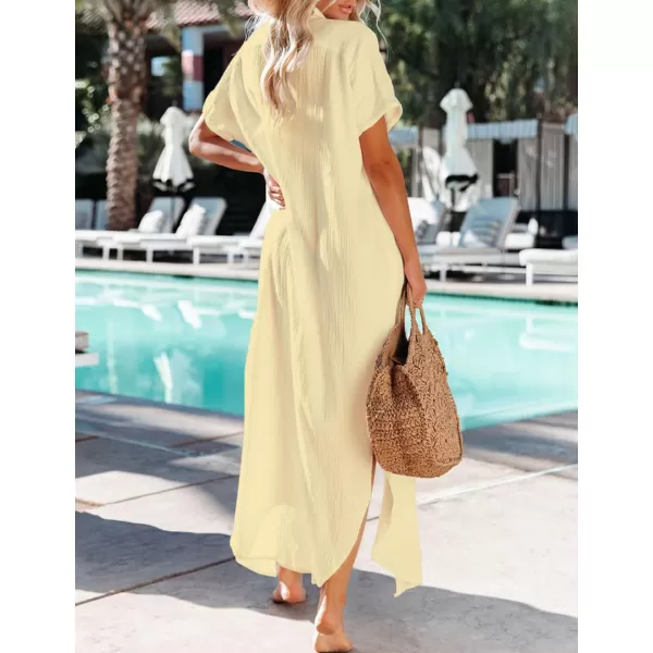 Bsubseach Women Bathing Suit Cover Ups Button Down Beach Swimsuit Cover Up Long Kimono Cardigans Summer Vacation outfits