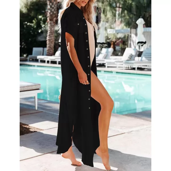 Bsubseach Women Bathing Suit Cover Ups Button Down Beach Swimsuit Cover Up Long Kimono Cardigans Summer Vacation outfits