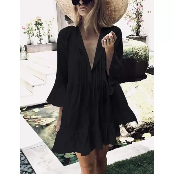 Bsubseach Women Beach Tunic Shirt Cover Up Dress Loose Bathing Suit Coverup
