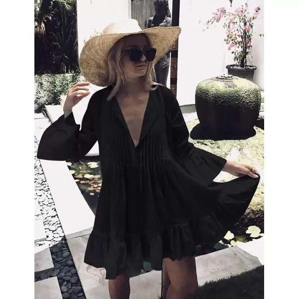 Bsubseach Women Beach Tunic Shirt Cover Up Dress Loose Bathing Suit Coverup
