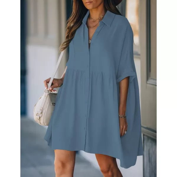 Bsubseach Women Casual Swimsuit Cover Up Blouses Button Down Beach Tunic Dress Bathing Suit Coverup