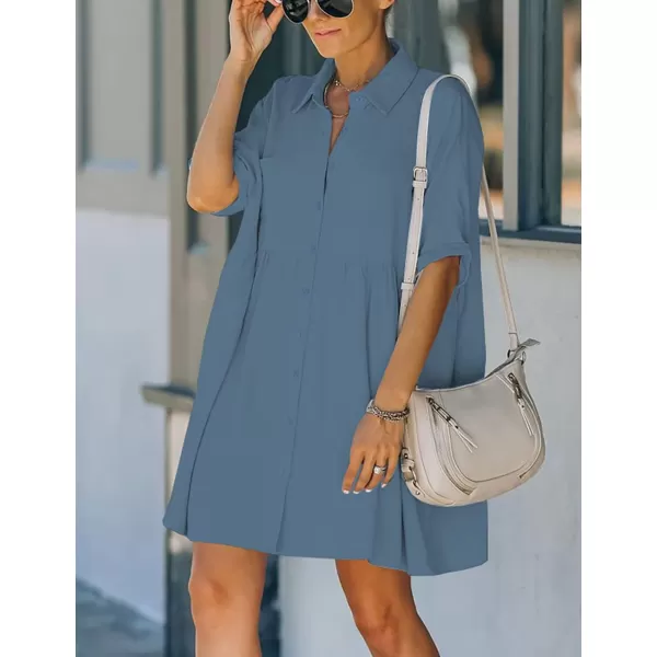 Bsubseach Women Casual Swimsuit Cover Up Blouses Button Down Beach Tunic Dress Bathing Suit Coverup