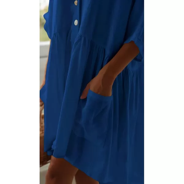 Bsubseach Women Casual Swimsuit Cover Up Blouses Button Down Beach Tunic Dress Bathing Suit Coverup