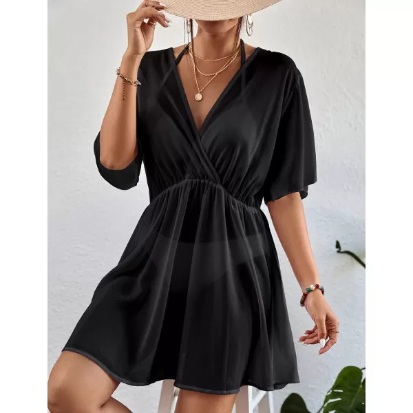 Bsubseach Women Casual Swimsuit Cover Up Blouses Button Down Beach Tunic Dress Bathing Suit Coverup