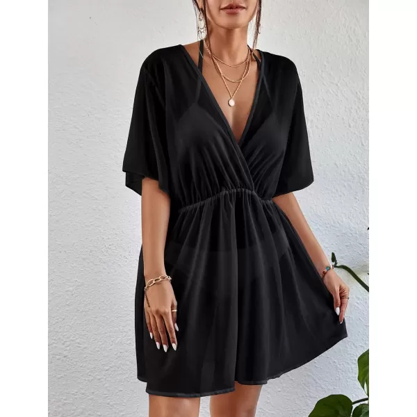 Bsubseach Women Casual Swimsuit Cover Up Blouses Button Down Beach Tunic Dress Bathing Suit Coverup