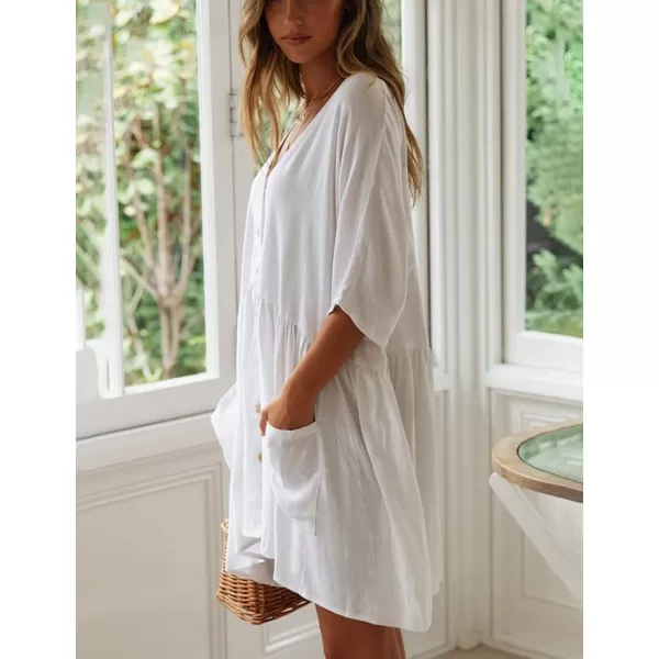 Bsubseach Women Casual Swimsuit Cover Up Blouses Button Down Beach Tunic Dress Bathing Suit Coverup