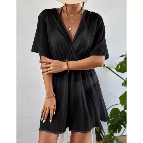 Bsubseach Women Casual Swimsuit Cover Up Blouses Button Down Beach Tunic Dress Bathing Suit Coverup