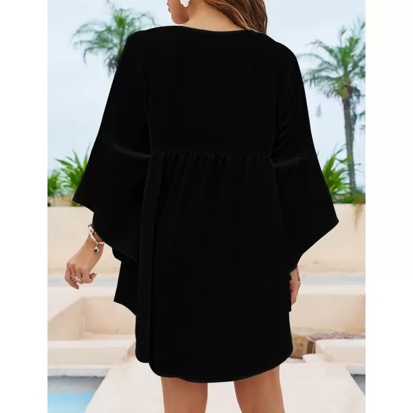 Bsubseach Women Casual Swimsuit Cover Up Blouses Button Down Beach Tunic Dress Bathing Suit Coverup