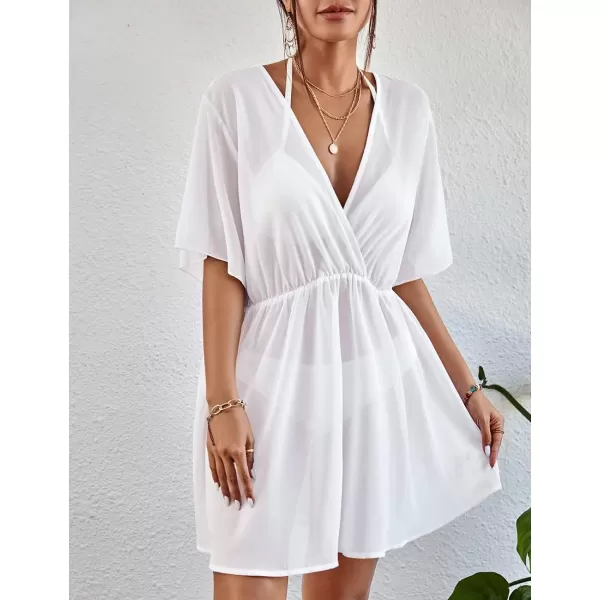 Bsubseach Women Casual Swimsuit Cover Up Blouses Button Down Beach Tunic Dress Bathing Suit Coverup