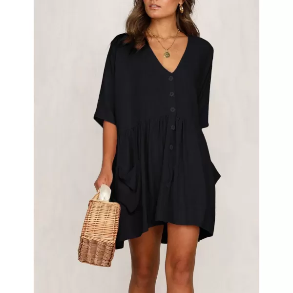 Bsubseach Women Casual Swimsuit Cover Up Blouses Button Down Beach Tunic Dress Bathing Suit Coverup