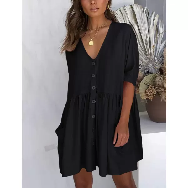 Bsubseach Women Casual Swimsuit Cover Up Blouses Button Down Beach Tunic Dress Bathing Suit Coverup