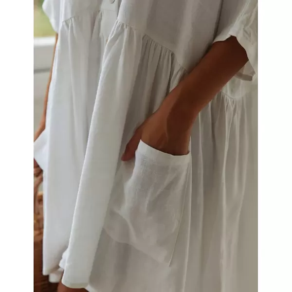 Bsubseach Women Casual Swimsuit Cover Up Blouses Button Down Beach Tunic Dress Bathing Suit Coverup