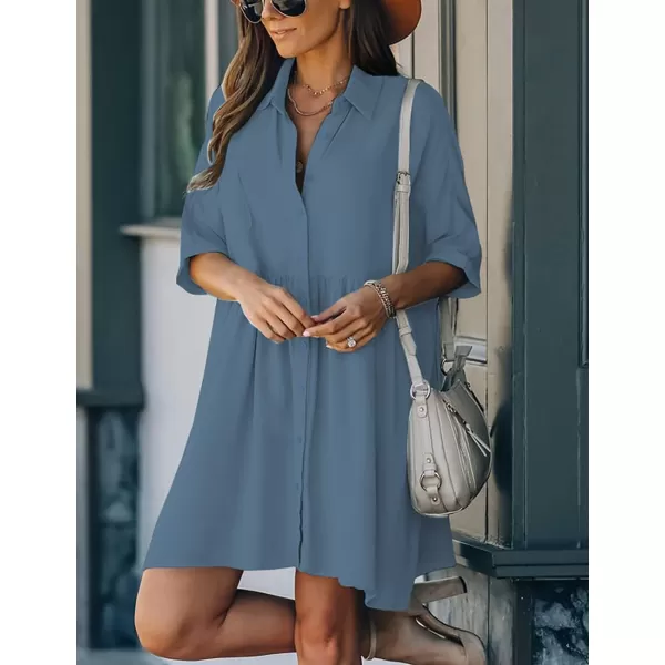 Bsubseach Women Casual Swimsuit Cover Up Blouses Button Down Beach Tunic Dress Bathing Suit Coverup