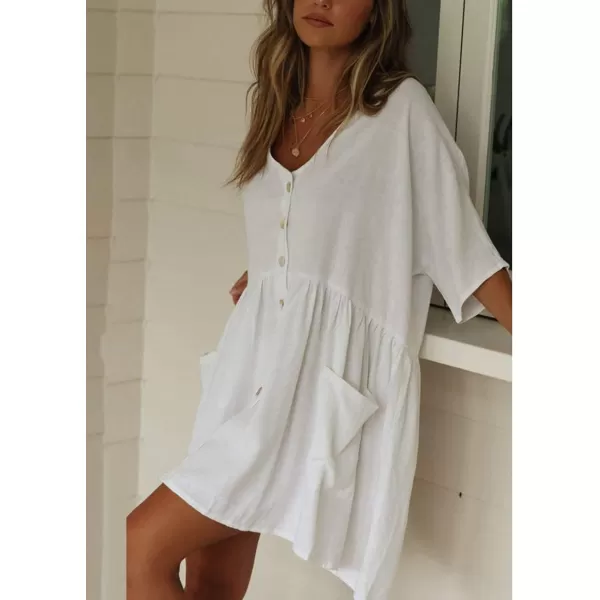 Bsubseach Women Casual Swimsuit Cover Up Blouses Button Down Beach Tunic Dress Bathing Suit Coverup