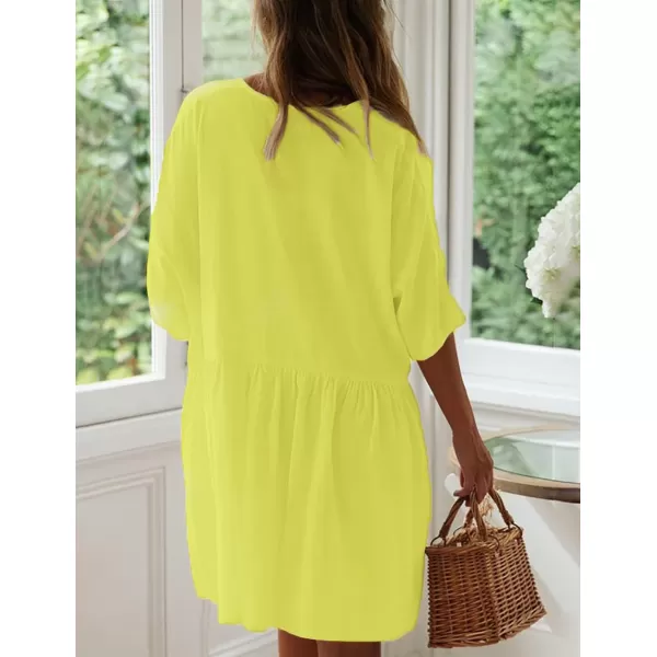 Bsubseach Women Casual Swimsuit Cover Up Blouses Button Down Beach Tunic Dress Bathing Suit Coverup