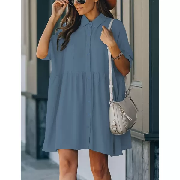Bsubseach Women Casual Swimsuit Cover Up Blouses Button Down Beach Tunic Dress Bathing Suit Coverup