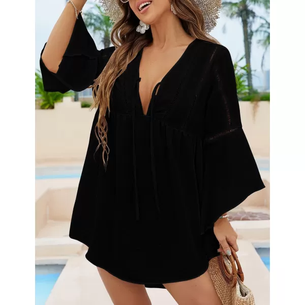 Bsubseach Women Casual Swimsuit Cover Up Blouses Button Down Beach Tunic Dress Bathing Suit Coverup