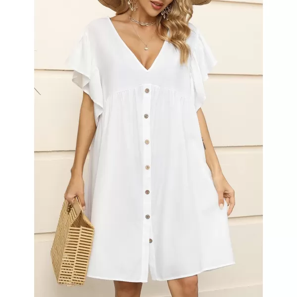 Bsubseach Women Casual Swimsuit Cover Up Blouses Button Down Beach Tunic Dress Bathing Suit Coverup