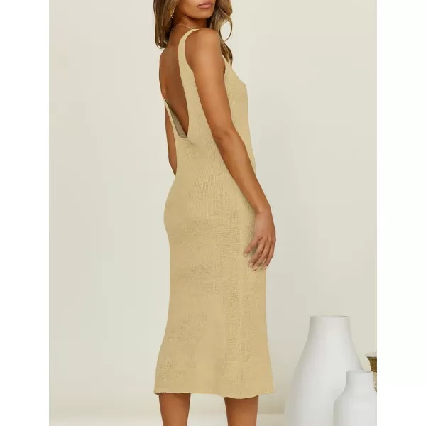 Bsubseach Women Crochet Cover Up for Swimwear Backless Beach Knit Dress