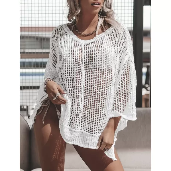 Bsubseach Women Crochet Cover Ups Hollow Out Bikini Swimsuit Cover Up Summer Knit Beach Top Vacation Outfits
