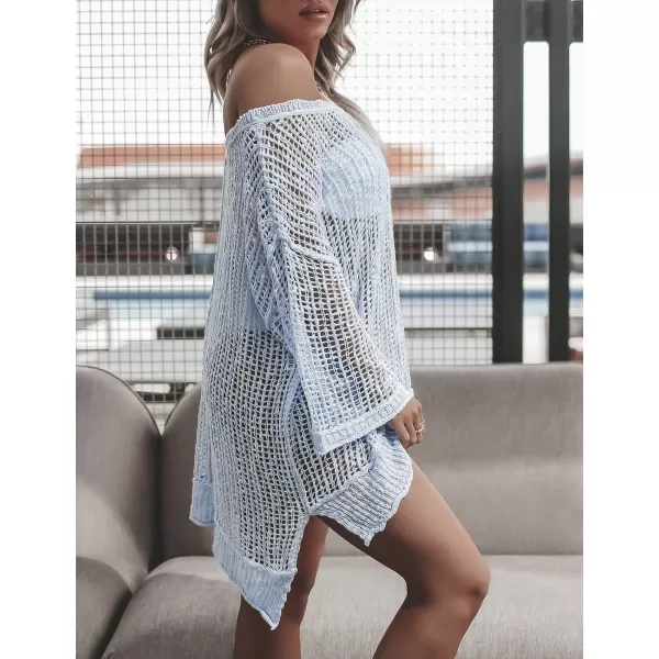 Bsubseach Women Crochet Cover Ups Hollow Out Bikini Swimsuit Cover Up Summer Knit Beach Top Vacation Outfits