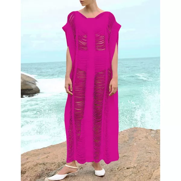 Bsubseach Women Crochet Hollow Out Swimsuit Cover Ups Knitted Beach Tank Dress