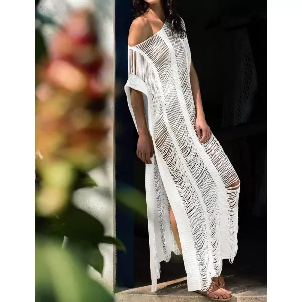 Bsubseach Women Crochet Hollow Out Swimsuit Cover Ups Knitted Beach Tank Dress