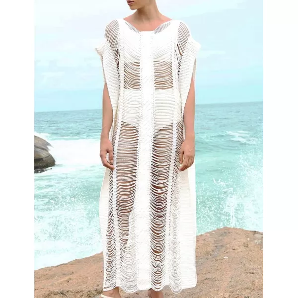 Bsubseach Women Crochet Hollow Out Swimsuit Cover Ups Knitted Beach Tank Dress