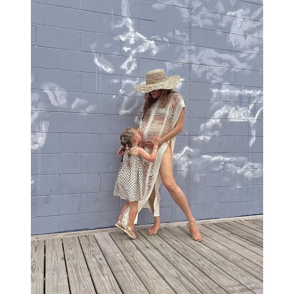 Bsubseach Women Crochet Hollow Out Swimsuit Cover Ups Knitted Beach Tank Dress
