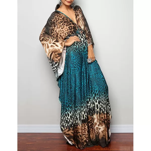 Bsubseach Women Ethnic Print Kaftan Beach Dress Plus Size Swimsuit Cover Up