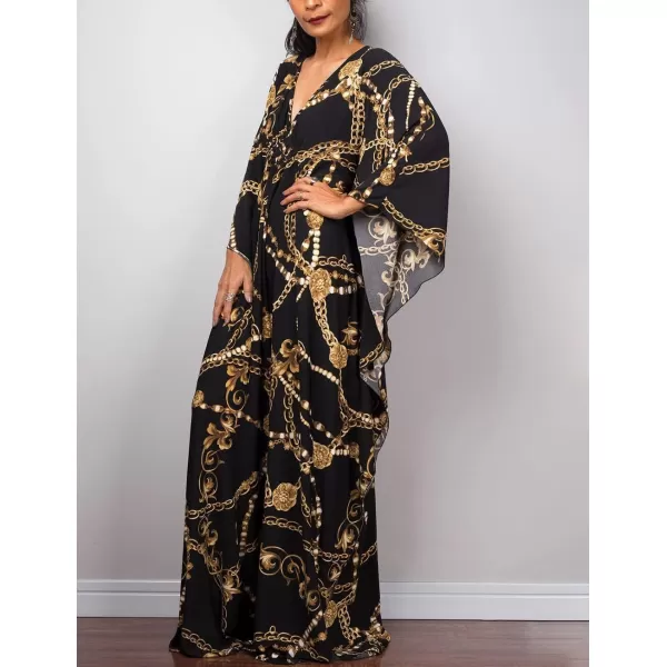Bsubseach Women Ethnic Print Kaftan Beach Dress Plus Size Swimsuit Cover Up