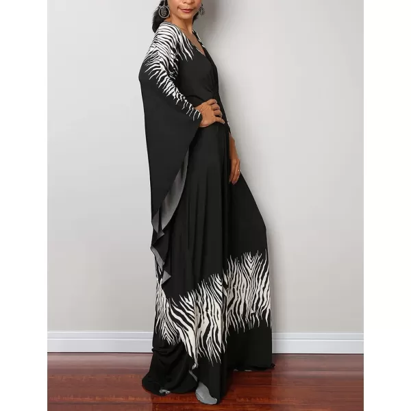 Bsubseach Women Ethnic Print Kaftan Beach Dress Plus Size Swimsuit Cover Up