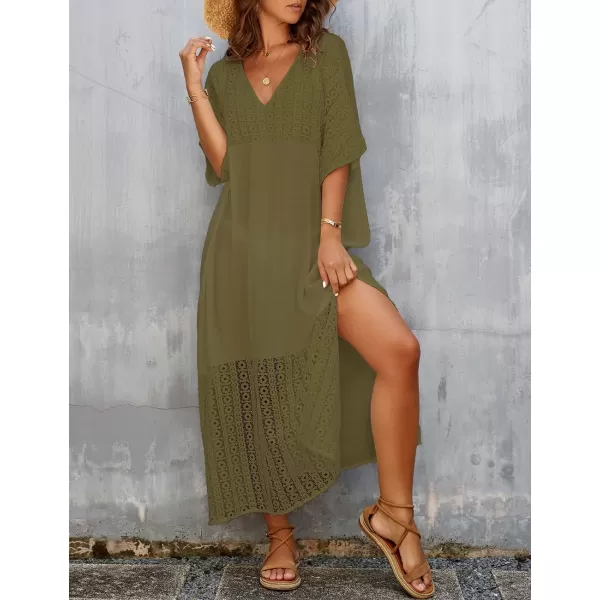 Bsubseach Women Kaftan Dress Bathing Suit Cover Ups Beach Caftan Dresses