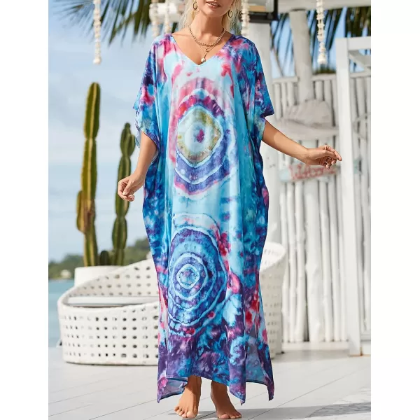 Bsubseach Women Kaftan Dress Print Swimsuit Cover Up Plus Szie Caftans Maxi Beach Dress