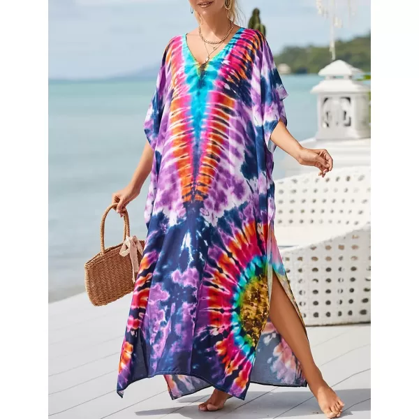 Bsubseach Women Kaftan Dress Print Swimsuit Cover Up Plus Szie Caftans Maxi Beach Dress