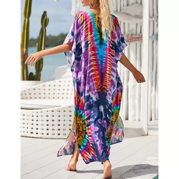 Bsubseach Women Kaftan Dress Print Swimsuit Cover Up Plus Szie Caftans Maxi Beach Dress