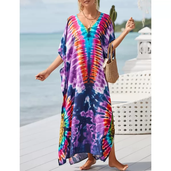 Bsubseach Women Kaftan Dress Print Swimsuit Cover Up Plus Szie Caftans Maxi Beach Dress