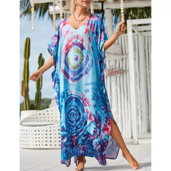 Bsubseach Women Kaftan Dress Print Swimsuit Cover Up Plus Szie Caftans Maxi Beach Dress