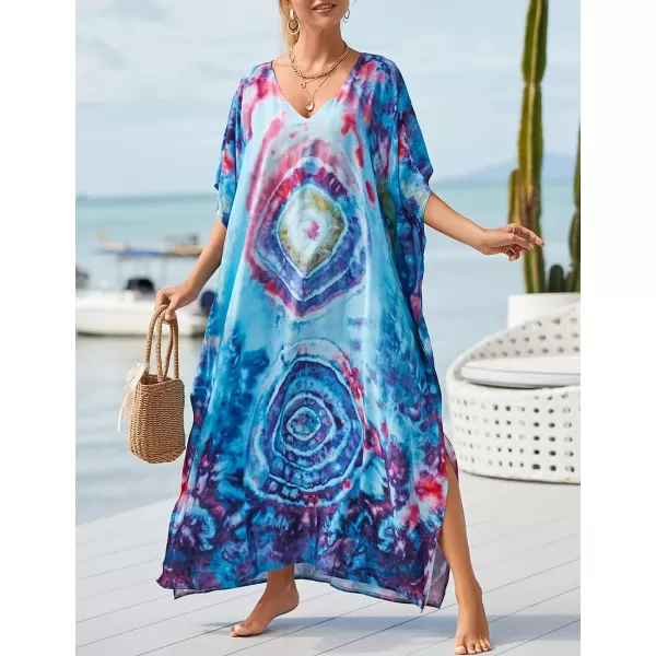 Bsubseach Women Kaftan Dress Print Swimsuit Cover Up Plus Szie Caftans Maxi Beach Dress