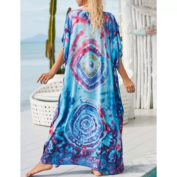 Bsubseach Women Kaftan Dress Print Swimsuit Cover Up Plus Szie Caftans Maxi Beach Dress